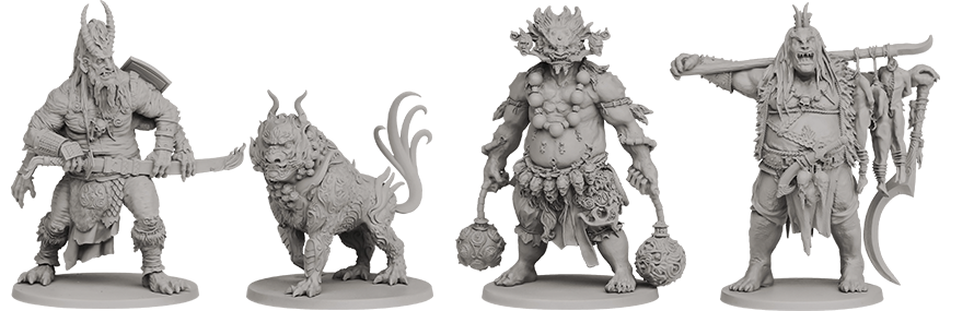 Cool Mini or Not Rising Sun board game miniatures of characters