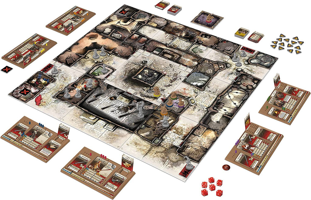 Cool Mini or Not Zombicide black plague board game setup for 6 players