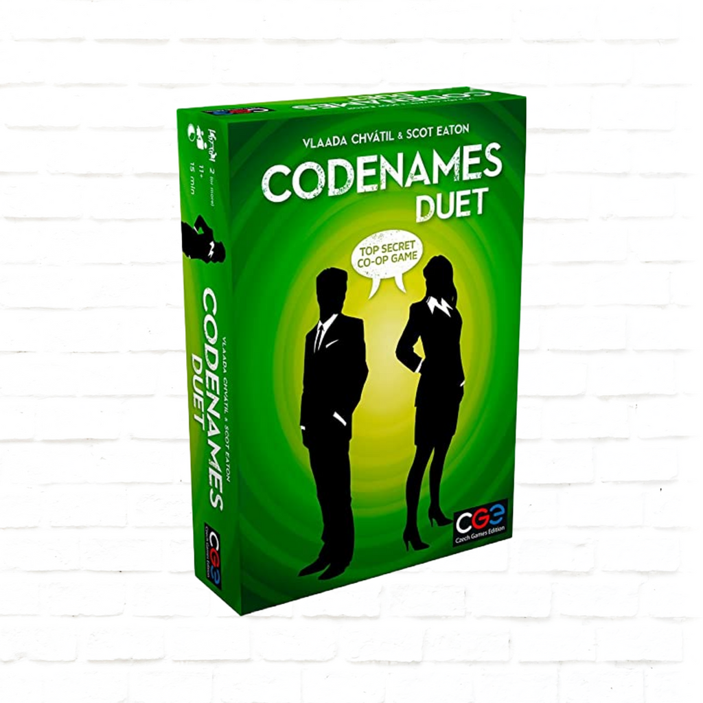 Czech Games Edition Codenames Duet English Edition 3d cover of a card game for 2 or more players ages 11 and up playing time 15 minutes