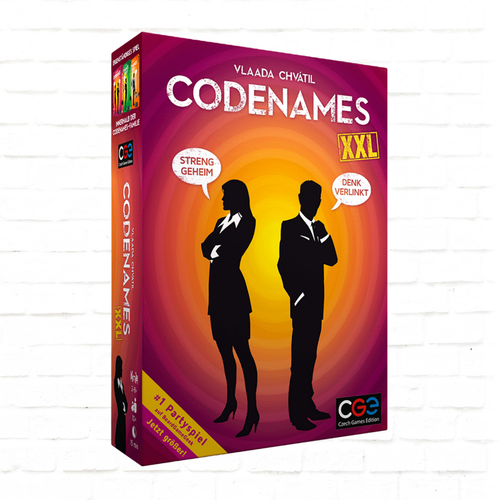 Czech Games Edition Codenames XXL Deutsche Ausgabe Brettspielcover des Partykartenspiels für 4 bis 8 Spieler ab 10 Jahren