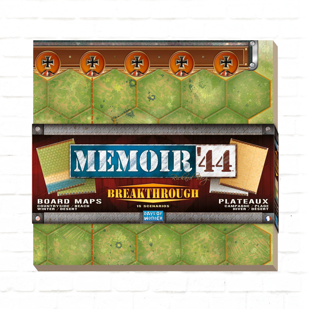 Days of Wonder Memoir '44 Breakthrough Expansion English and French Edition board game cover of strategy war game for 2 players ages 8 and up