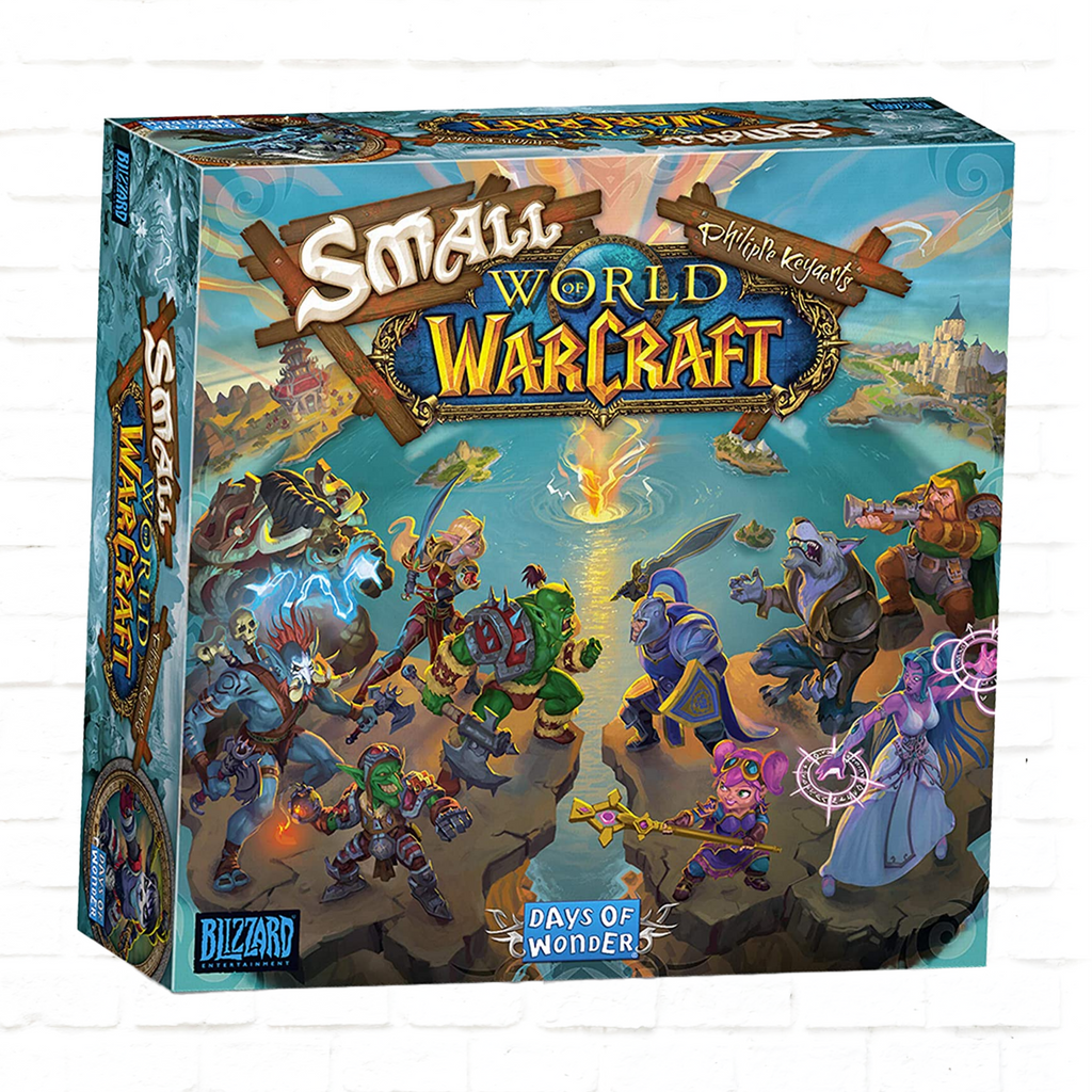 Days of Wonder Small World of Warcraft English Edition board game cover of family fantasy game for 2 to 5 players ages 8 and up
