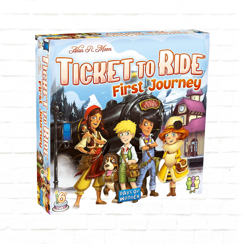 Days of Wonder Ticket to Ride Europe First Journey English Edition board game cover of family game for 2 to 4 players ages 6 and up