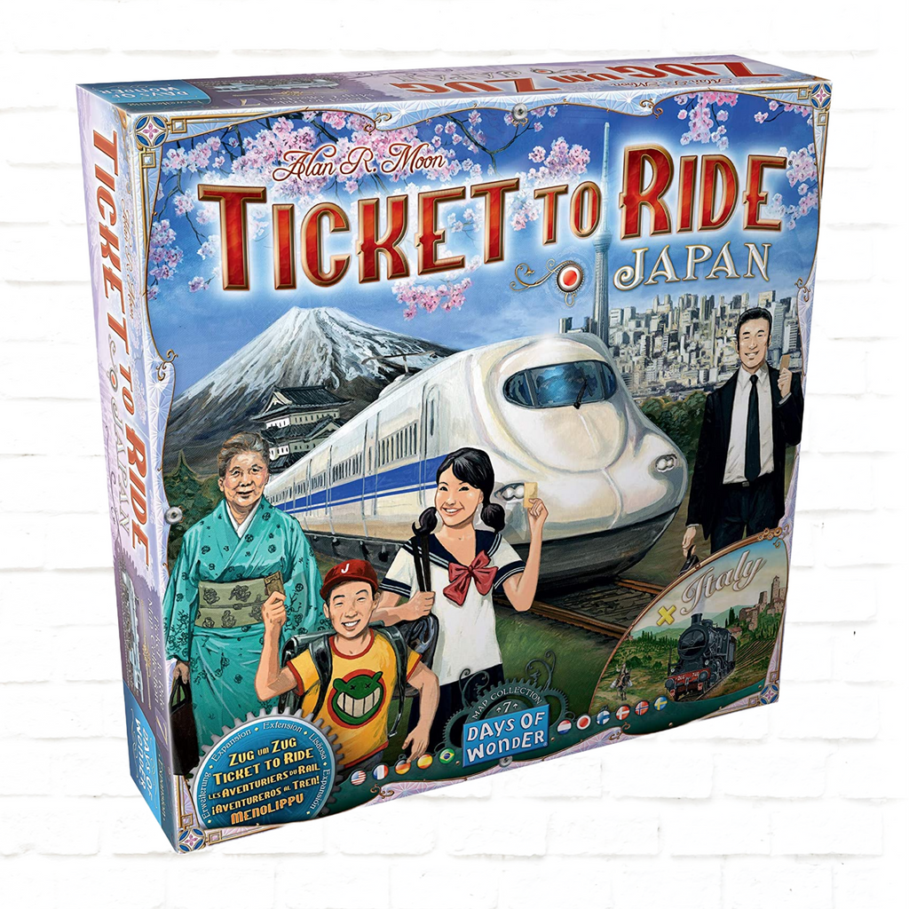 Days of Wonder Ticket to Ride Map Collection Volume #7 Japan and Italy Expansion International Edition board game cover of family game for 2 to 5 players ages 8 and up