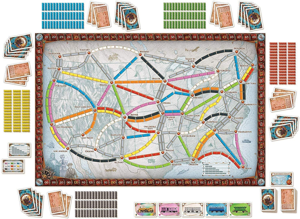 ticket to ride usa board trains and cards