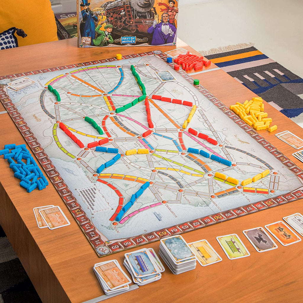 ticket to ride usa board game set up to play