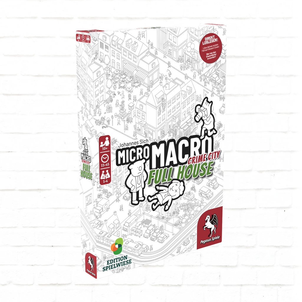 Pegasus Spiele MicroMacro Crime City 2 Full House Deutsche Ausgabe Brettspiel 3d cover