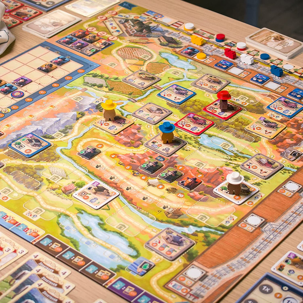 Eggertspiele Great Western Trail 2nd edition board game 3 player game in action