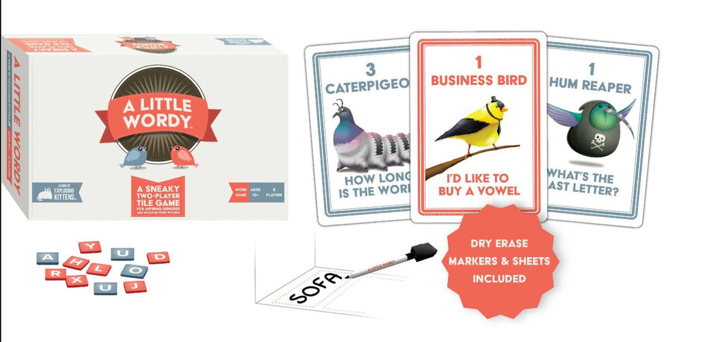 Exploding Kittens A little wordy board game  contents with cards markers and tiles