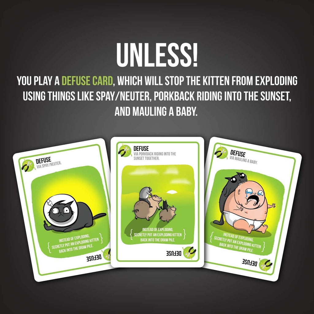 Exploding Kittens Exploding Kittens NSFW Edition presentation of defuse cards