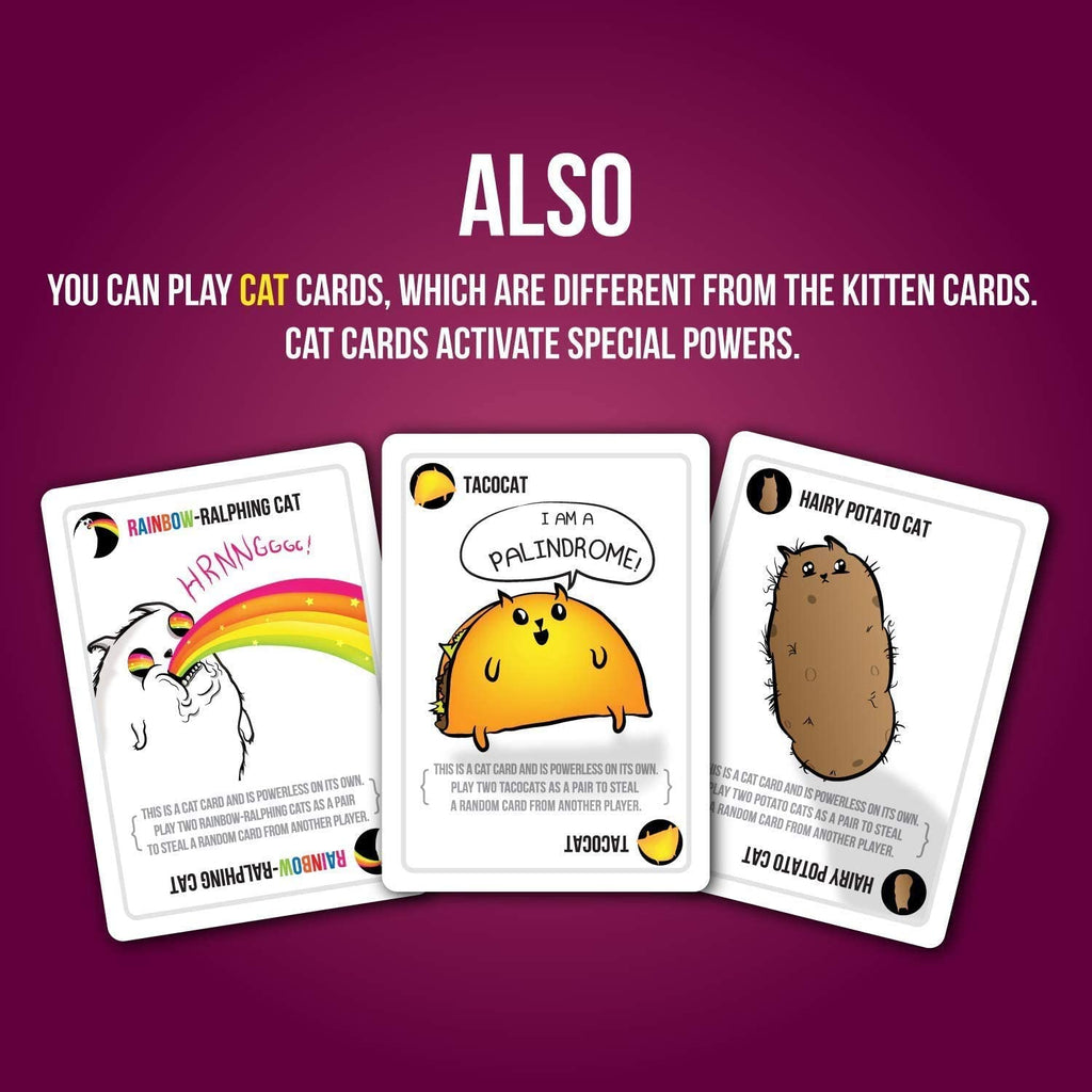 Exploding Kittens Party Pack card game cat cards presentation