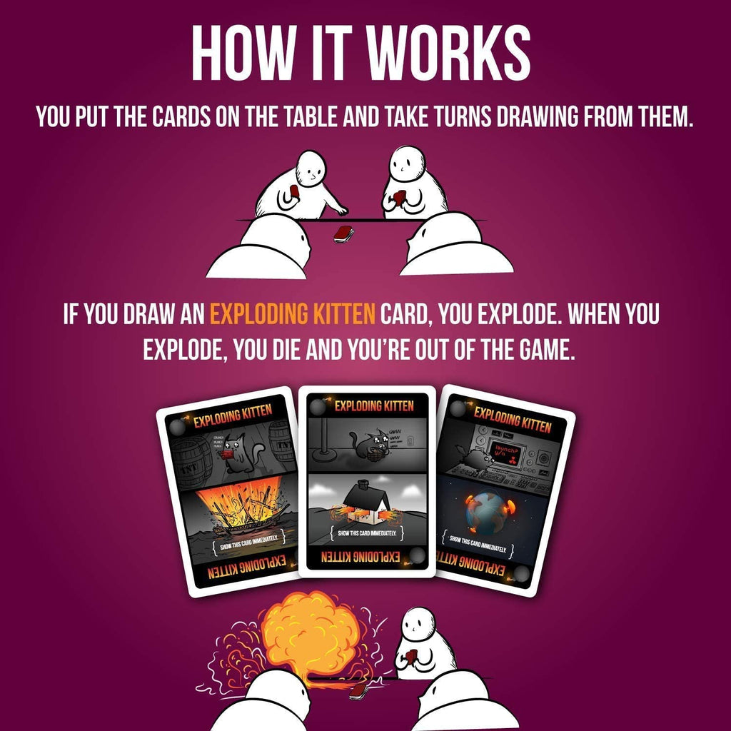 Exploding Kittens Party Pack card game rules and gameplay description