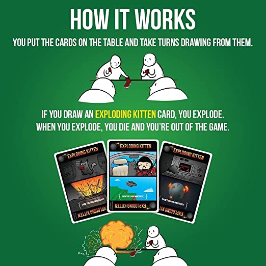 Exploding Kittens Streaking Kittens Expansion card game presentation of how the gameplay works