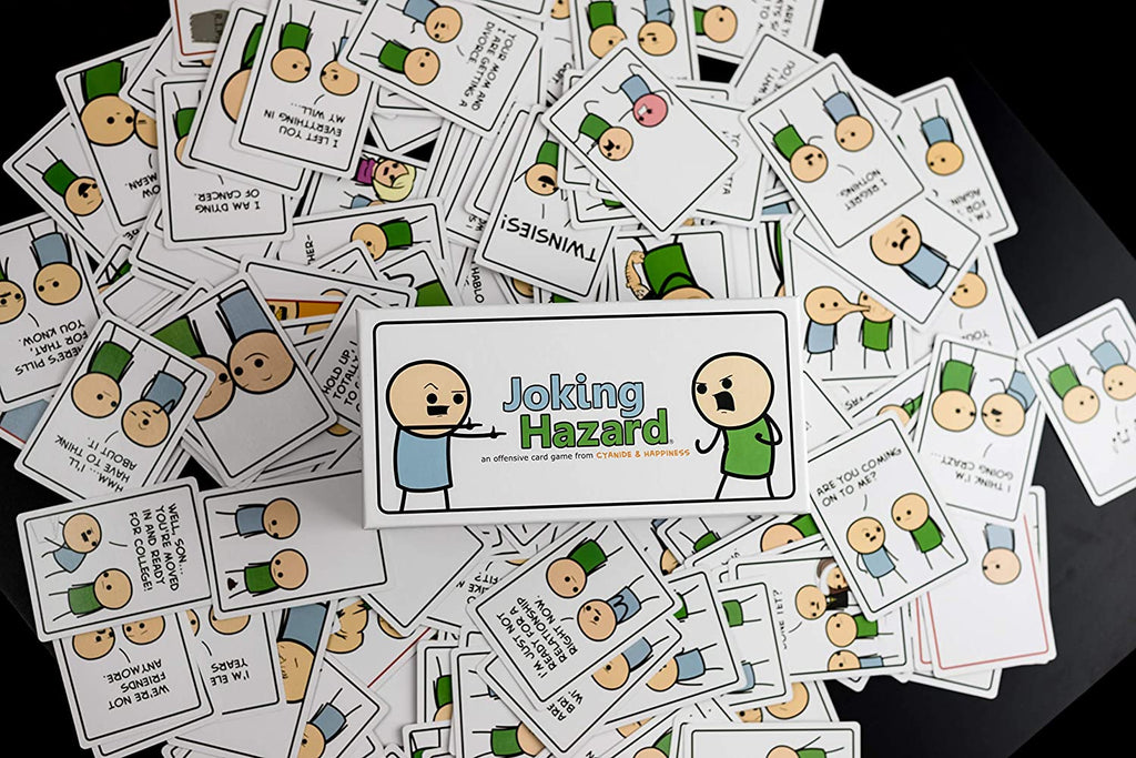 Joking Hazard cards displayed on the table