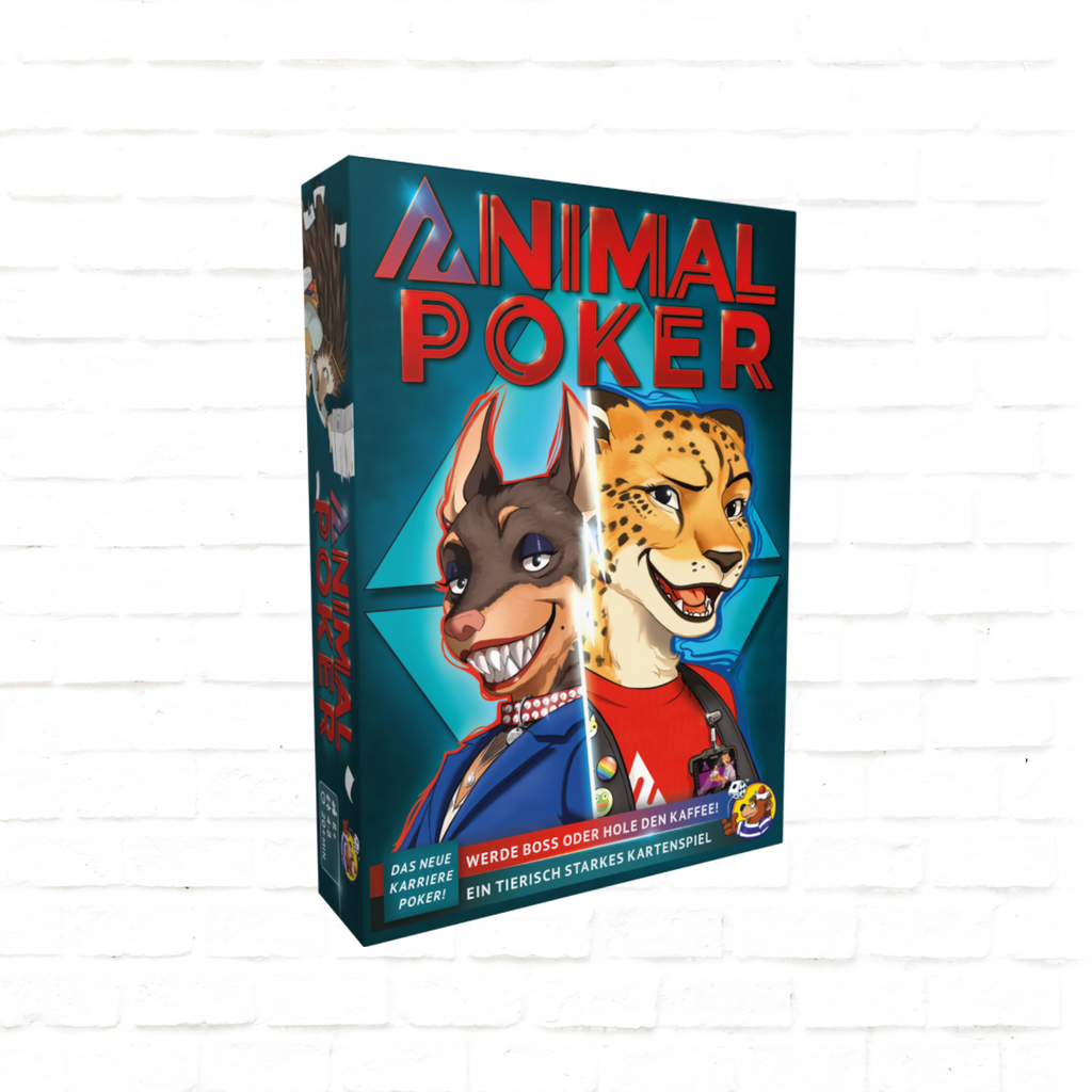 HeidelBÄR Games Animal Poker Deutsche Ausgabe Cover des lustigen Kartenspiels für 4 bis 8 Spieler ab 8 Jahren