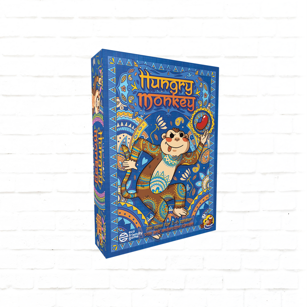 HeidelBÄR Games Hungry Monkey Deutsche Ausgabe Kartenspiel cover eines Spiels für 2 bis 6 Spieler ab 8 Jahren