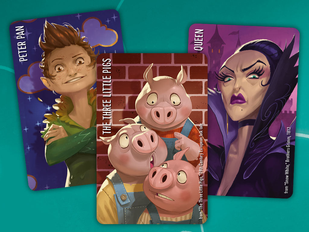 Horrible Guild Similo Fables English Edition Card game cover of cooperative party game Peter Pan The Three Little Pigs and Queen from Snow White characters beautifully illustrated