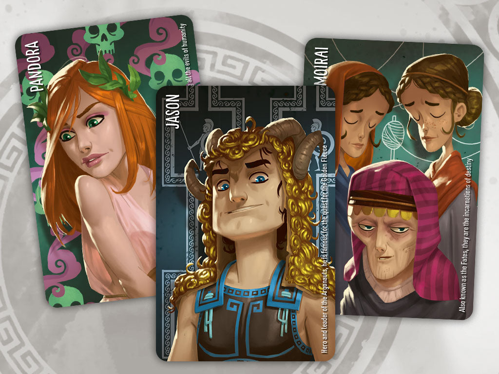 Horrible Guild Similo Myths English Edition Card game cover of cooperative party game pandora, jason characters