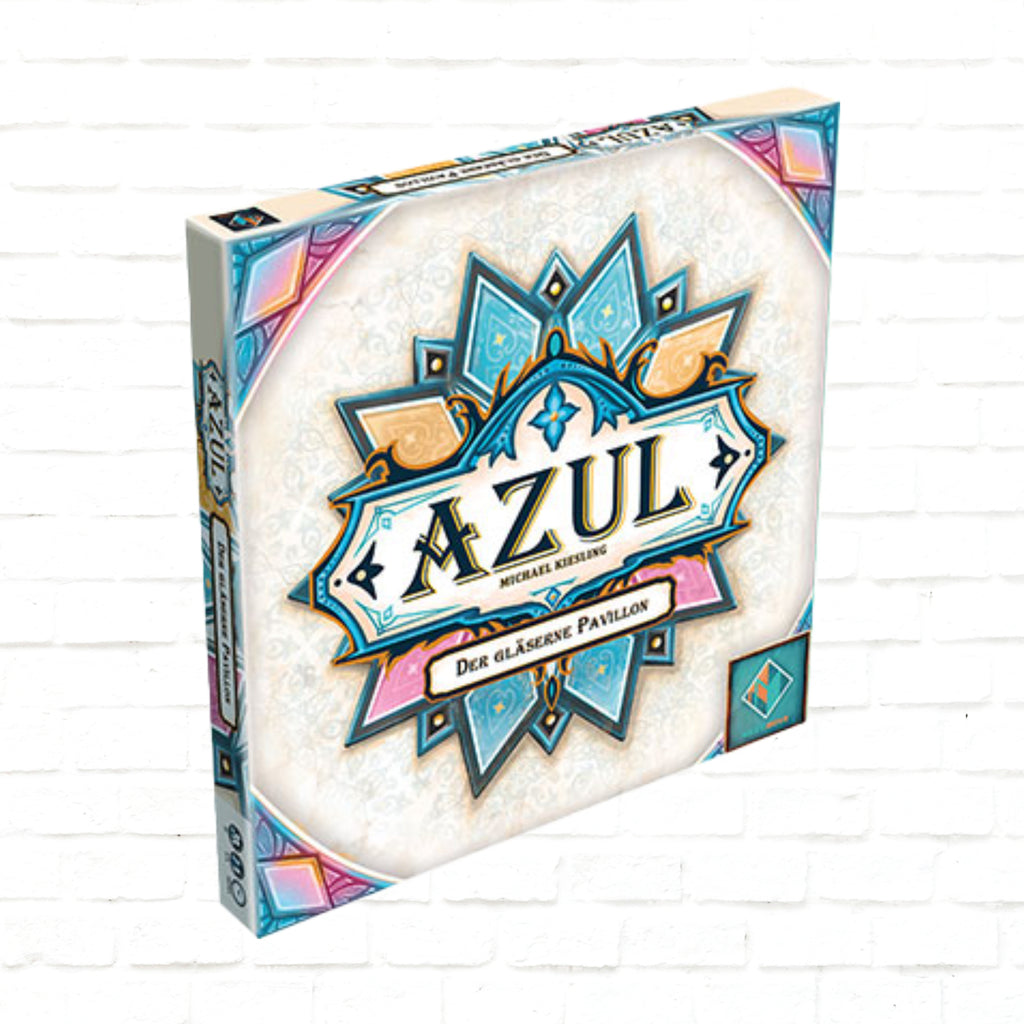 Next Move Games Azul Der Sommerpavillon der gläserne Pavillon Erweiterung Deutsche Ausgabe 3D-Cover des Brettspiels für 2 bis 4 Spieler ab 8 Jahren Spieldauer 30 bis 45 Minuten