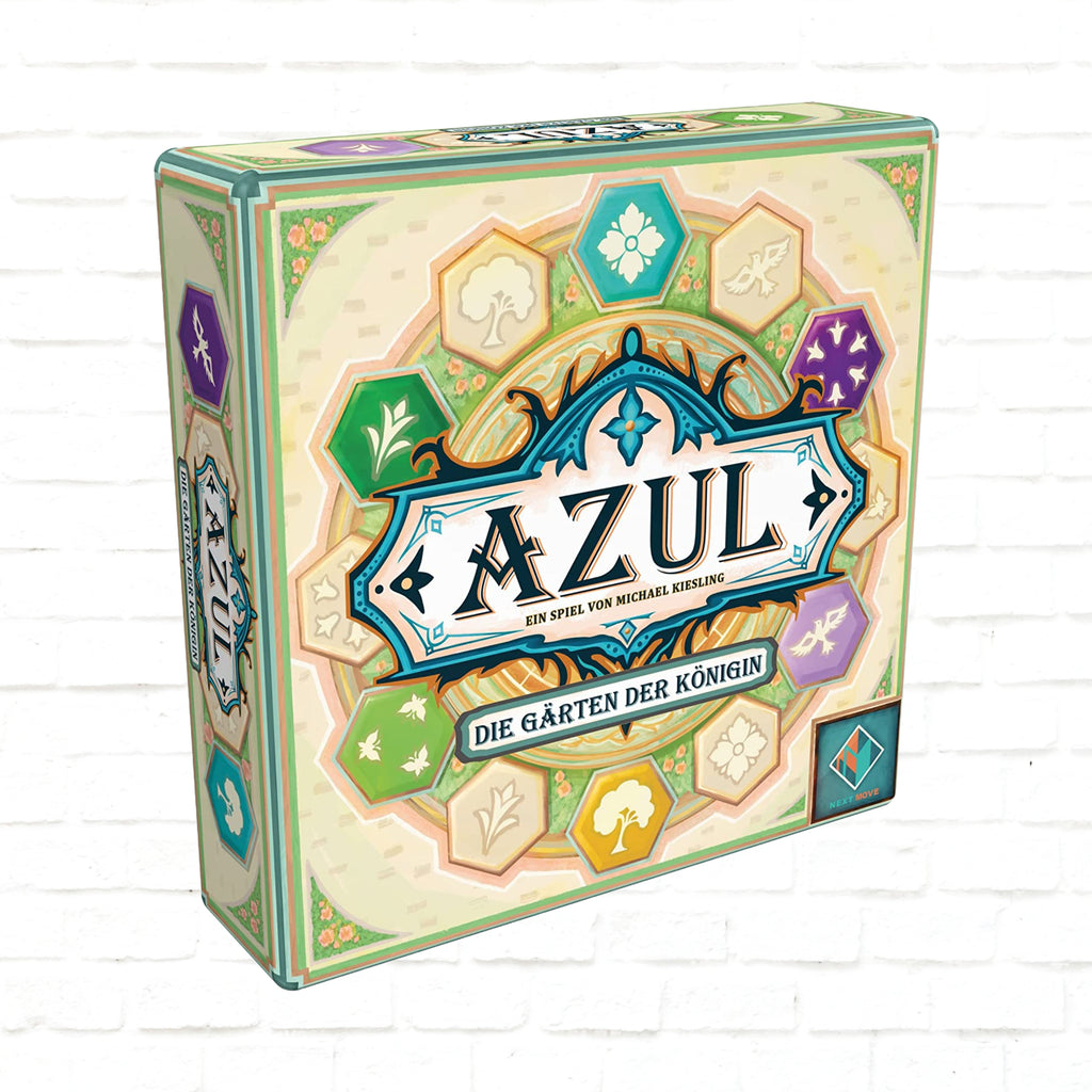 Next Move Games Azul Queen's Garden Deutsche Ausgabe 3D-Cover des Brettspiels für 2 bis 4 Spieler ab 10 Jahren Spieldauer 45 bis 60 Minuten