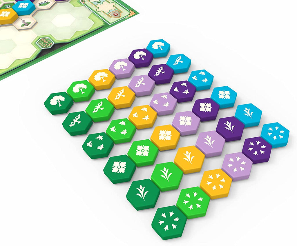 Next Move Games Azul Queen's Garden board game tiles in the game