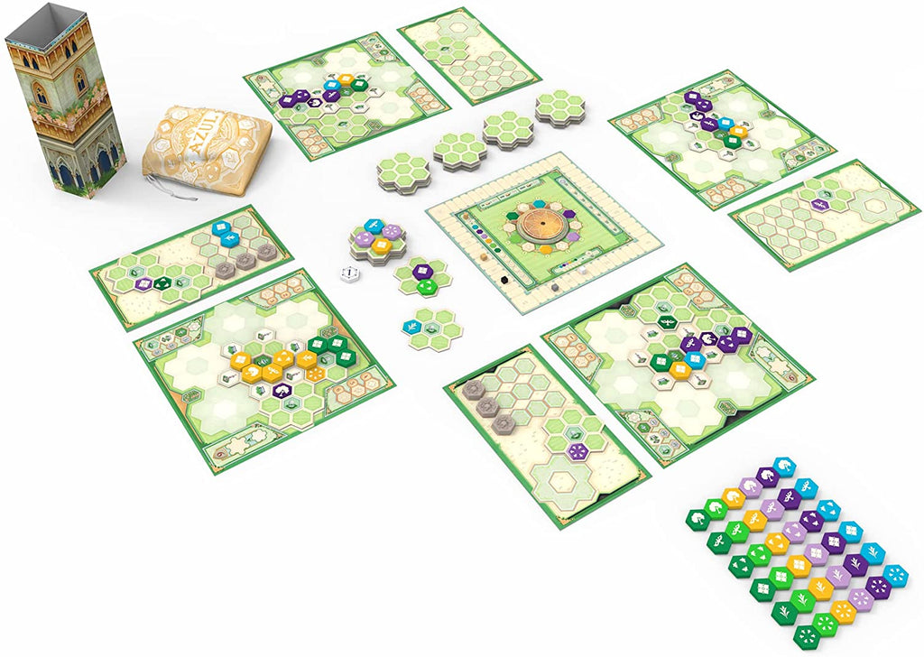 Next Move Games Azul Queen's Garden board game setup for 4 player game