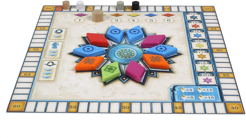 Next Move Games Azul Summer Pavilion board game player board with flower shaped pavilion