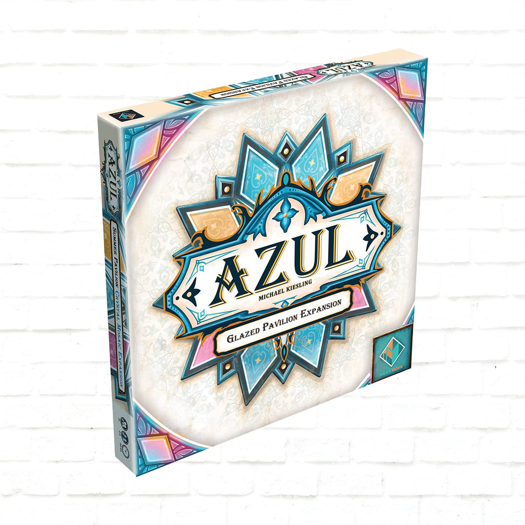 Next Move Games Azul Summer Pavilion Glazed Pavilion Expansion English Edition 3d cover of board game for 2 to 4 players ages 8 and up playing time 30 to 45 minutes 