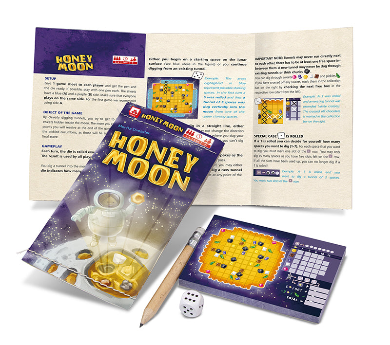 Honey Moon dice game rules and components