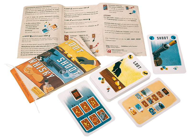 Nürnberger-Spielkarten-Verlag Loot Shoot Whisky Kartenspiel Anleitungen und Karten
