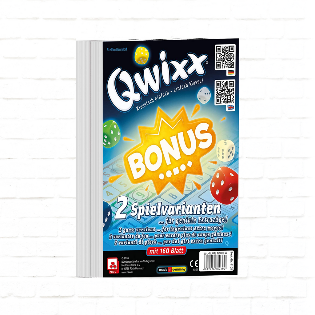 Nürnberger-Spielkarten-Verlag Qwixx Bonus Expansion international dice game 3d cover