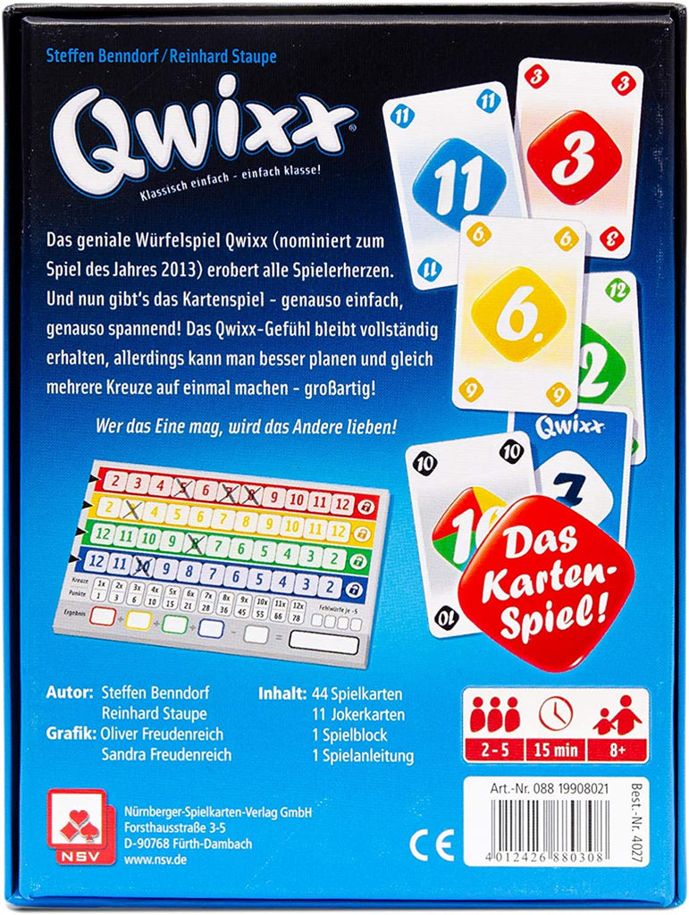Nürnberger-Spielkarten-Verlag Qwixx Das Kartenspiel Box Beschreibung
