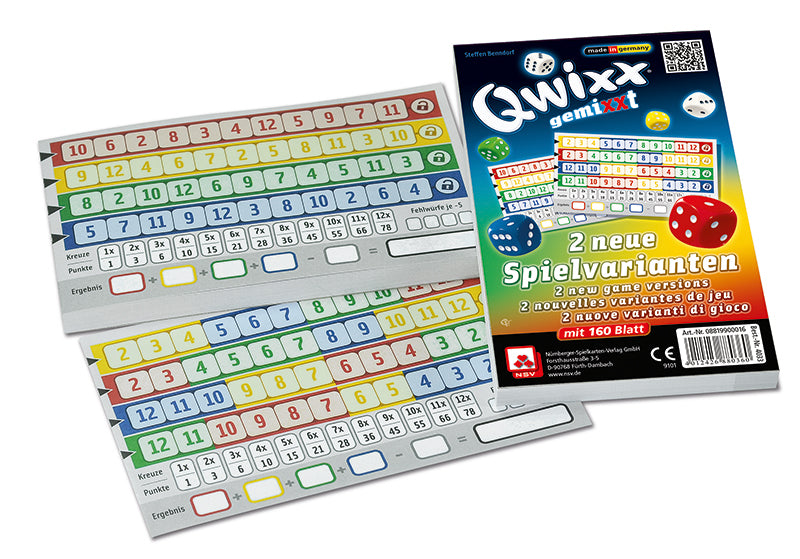 Nürnberger-Spielkarten-Verlag Qwixx Gemixxt Expansion dice game score pads