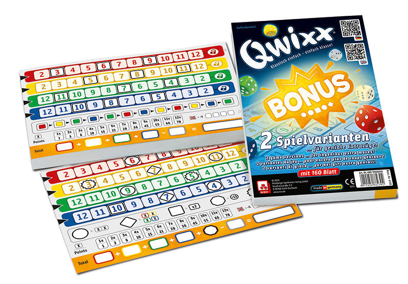 Nürnberger-Spielkarten-Verlag Qwixx Bonus Expansion dice game score pads