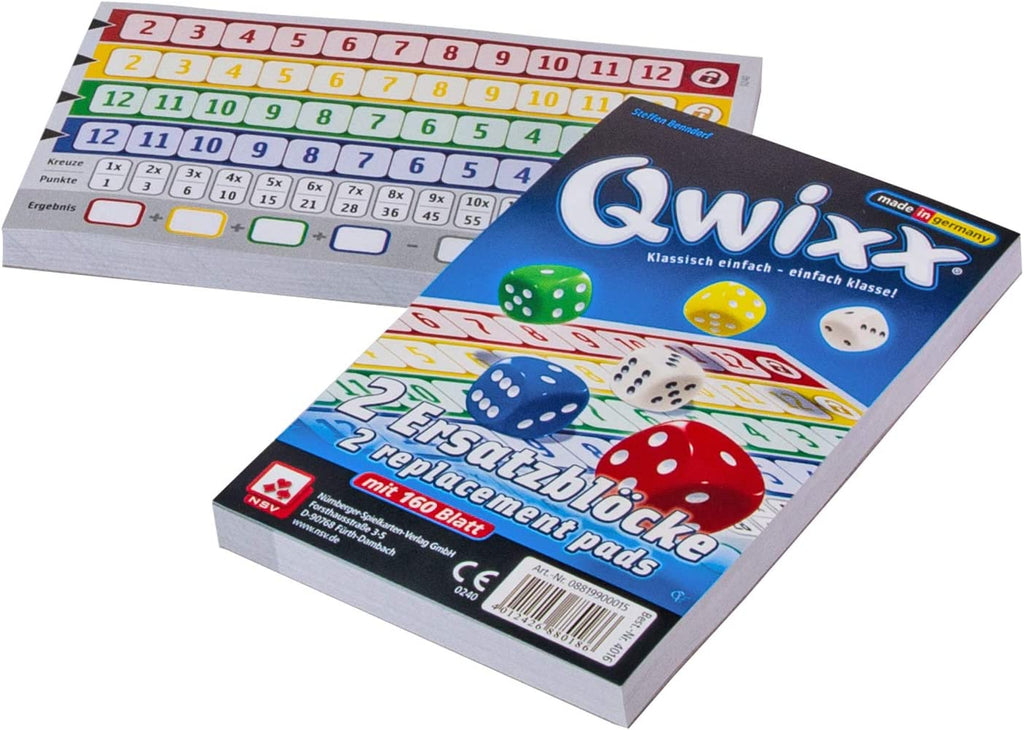 Nürnberger-Spielkarten-Verlag Qwixx replacement score pads dice game scoring blocks