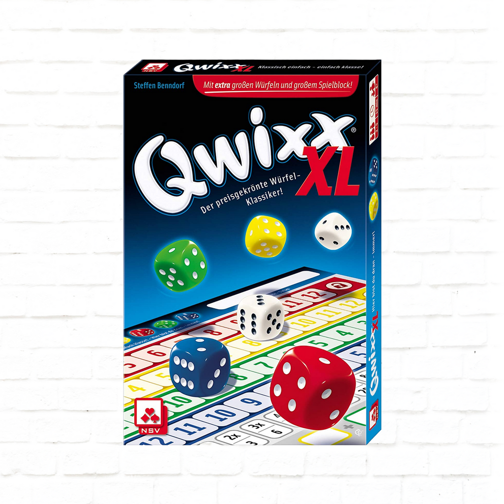 Nürnberger-Spielkarten-Verlag Qwixx XL Deutsche Ausgabe Würfelspiel 3d cover 