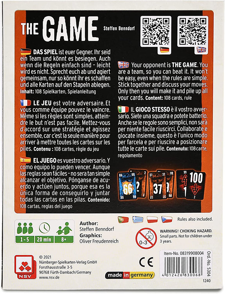 Nürnberger-Spielkarten-Verlag The Game Natureline International card game Box back description