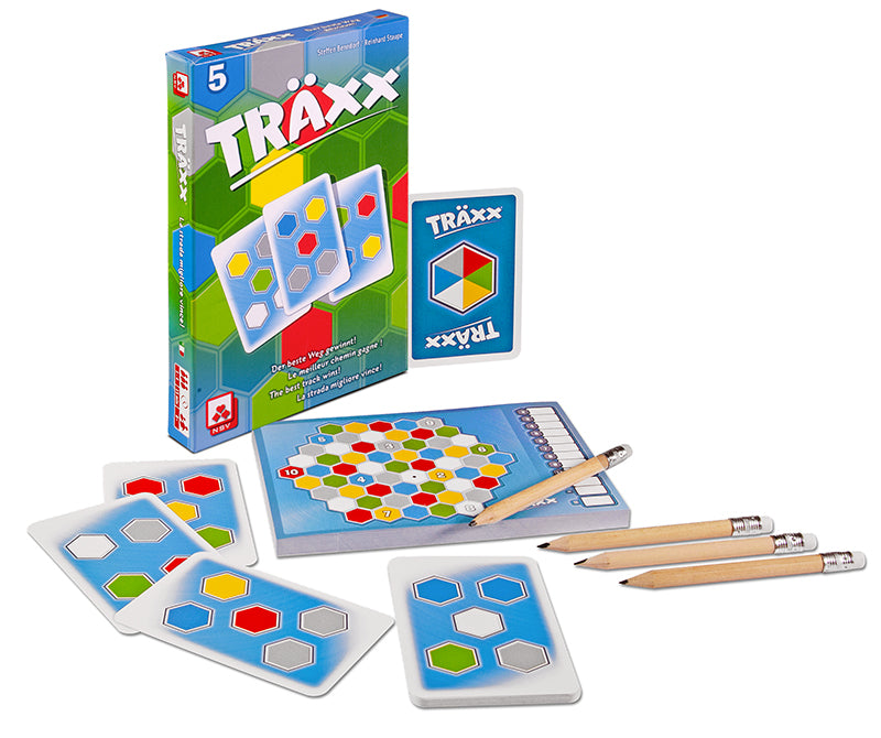 Nürnberger-Spielkarten-Verlag Träxx International card game pencils cards and score pad components presentation