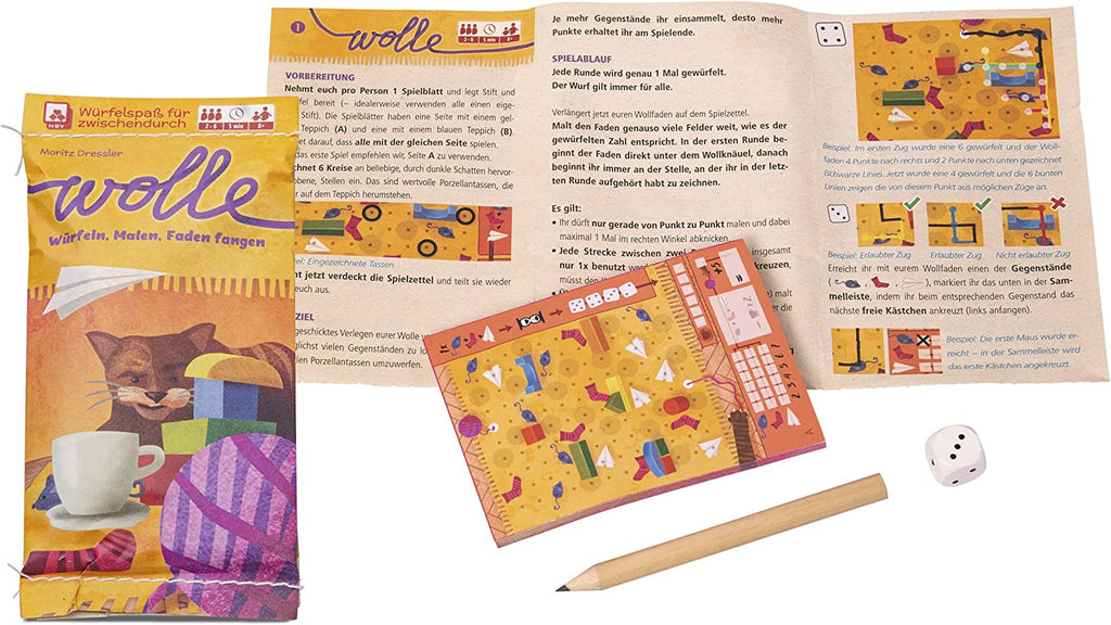 Nürnberger-Spielkarten-Verlag Wolle Deutsche Ausgabe Würfelspiel Inhalt Präsentation