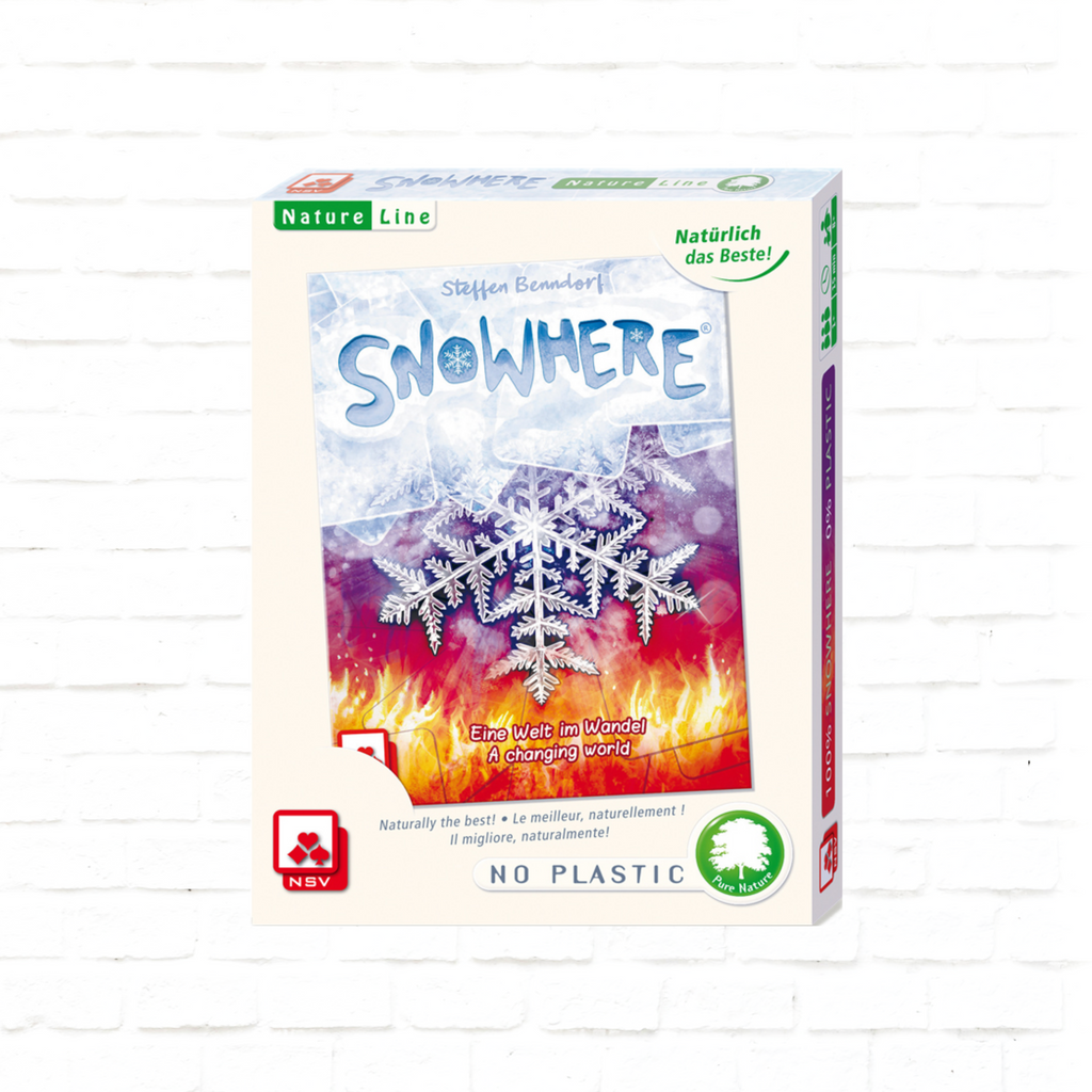Nürnberger Spielkarten Verlag Snowhere Natureline International Edition card game cover of cooperative puzzle game for 1 or more players ages 8 and up
