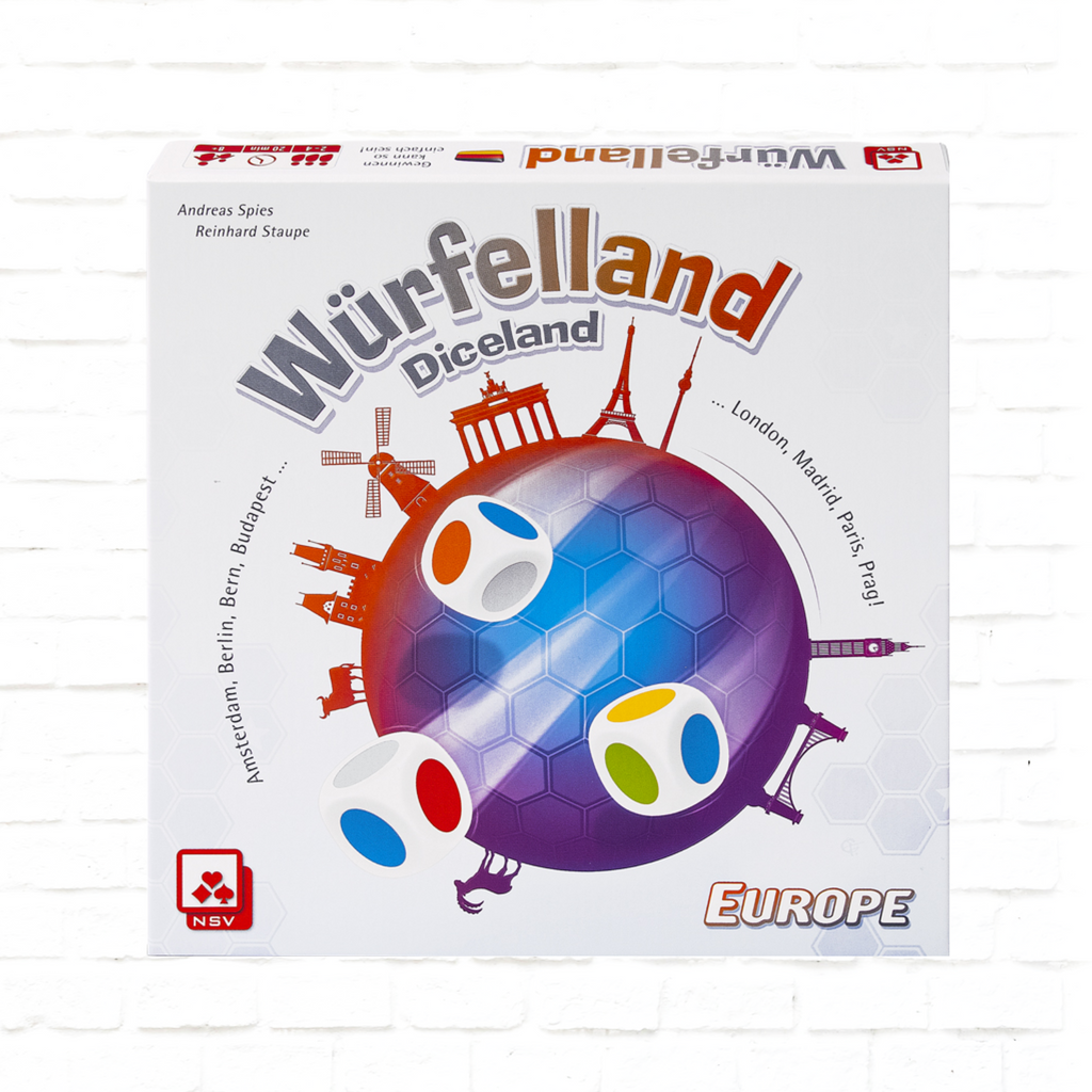 Nürnberger Spielkarten Verlag  Würfelland Diceland Europe International Edition dice game cover of family game for 2 to 4 players ages 8 and up