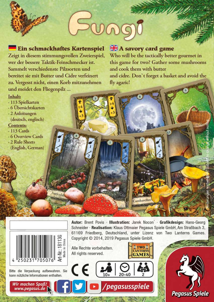 Pegasus Spiele Fungi 2-player card game box back