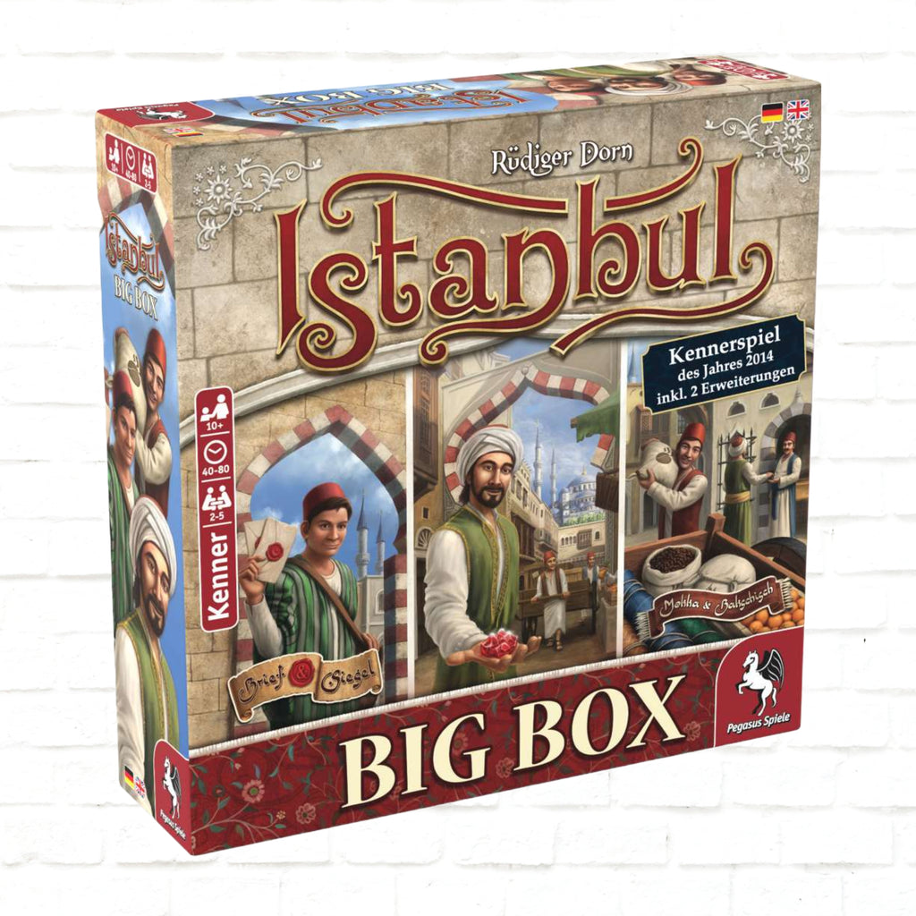 Pegasus Spiele Istanbul Big Box board game 3d cover of English and German Edition