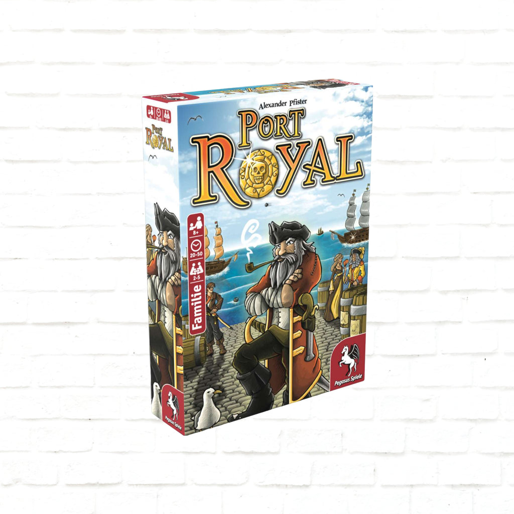 Pegasus Spiele Port Royal English-German Edition 3d cover of the card game for 2 to 5 players ages 8 and up with playing time 20 to 50 minutes