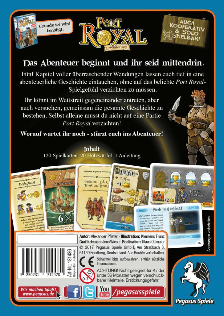 Pegasus Spiele Port Royal Das Abenteuer beginnt... Erweiterung box back
