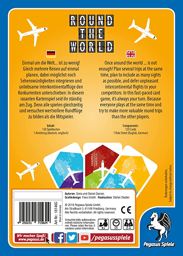 Pegasus Spiele Round the World card game box back