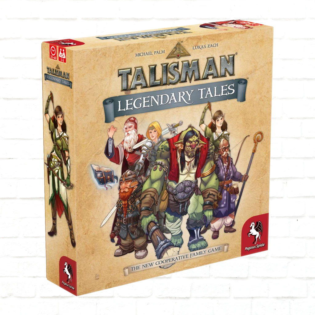 Pegasus Spiele Talisman Legendary Tales English Edition 3d cover of the board game for 1 to 6 players ages 8 and up with playing time 20 to 40 minutes