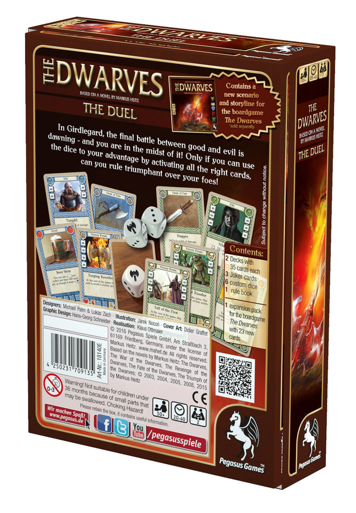 Pegasus Spiele The Dwarves The Duel English Edition card game bo xback with description