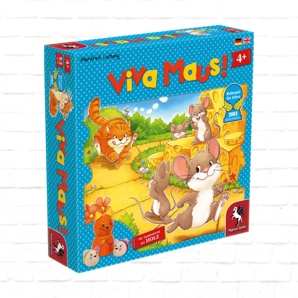 Pegasus Spiele Viva Maus Englische Deutsche Ausgabe 3D-Cover des Brettspiels für 2 bis 4 Spieler ab 4 Jahren mit Spieldauer 20 bis 30 Minuten