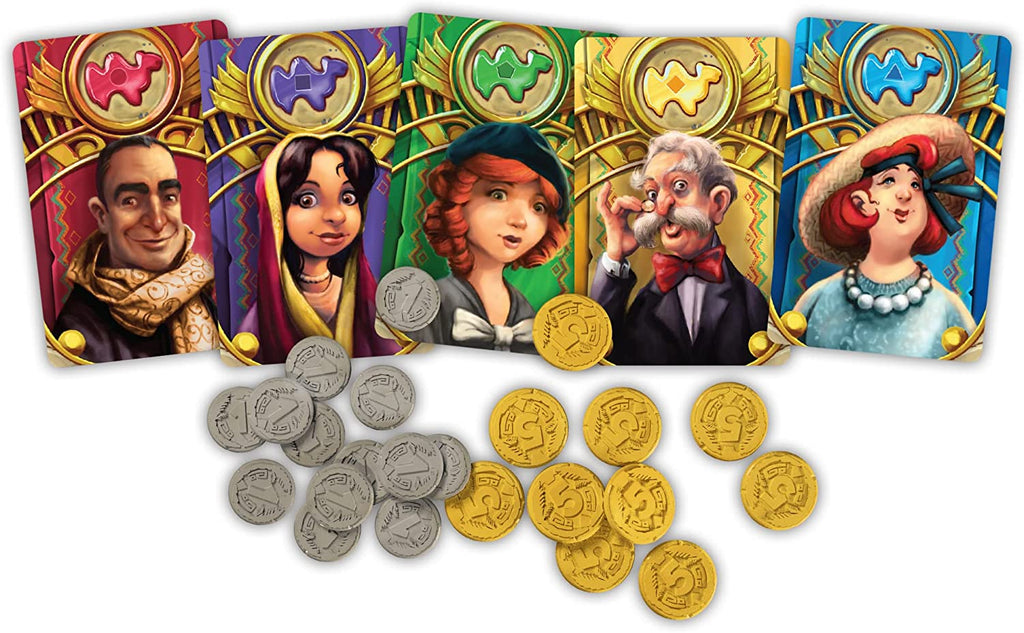 Pretzel Games Camel Up Second board game character cards and money coins